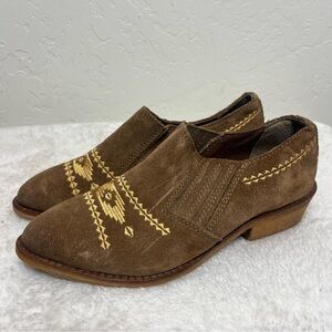 Naughty Monkey Agnes Embroidered Suede Western Ankle Booties size 6.5